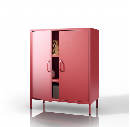 Skrinka s policami VITO, 800 x 1015 x 400 mm, Moderná: červená