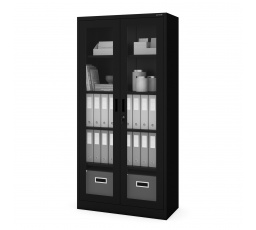 Skriňa presklená AMELIA 900 x 1850 x 400 mm, čierna