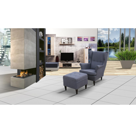 Kreslo Petra+Taburet zelené