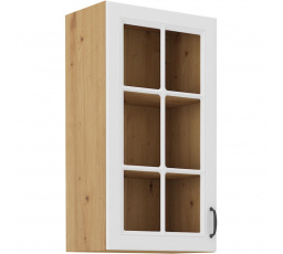 Kuchynská horná skrinka STIPE 40 GS 90 1F, Biela/Dub artisan