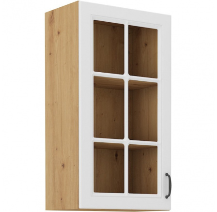 Kuchynská horná skrinka STIPE 40 GS 90 1F, Biela/Dub artisan