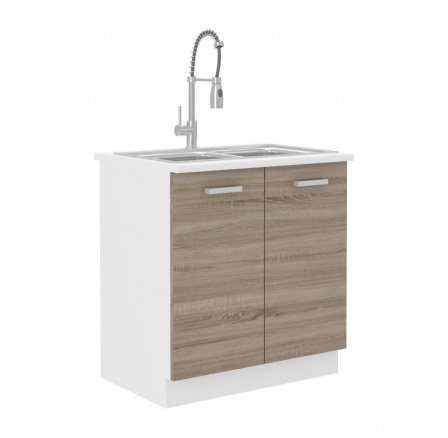 Kuchynská skrinka Dalton 80-ZL-2F-ZB biela/dub sonoma truffle Kuchynská skrinka Dalton 80-ZL-2F-ZB biela/dub sonoma truffle