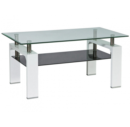 Konferenčný stôl LISA II TRANSP./biely lak 110x60x55