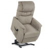 TV a relaxačné kreslo s elektrickým ovládaním, látkový poťah cappuccino, 2 motory