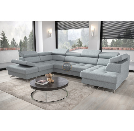 Rohová sedacia súprava GALAXY MAX II s funkciou spania 210x350x165 - mätová, ľavá