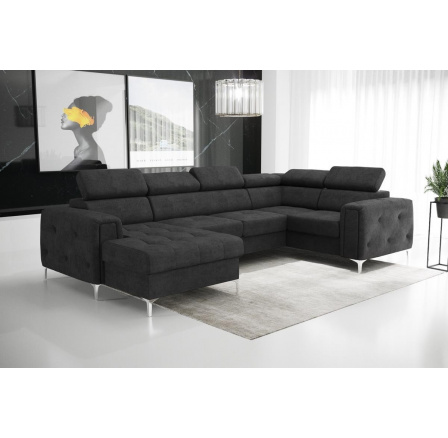 Rohová sedacia súprava ORION MAX III s funkciou spania 165x320x185 cm - čierna, pravá Rohová sedacia súprava ORION MAX III s funkciou spania 165x320x185 cm - čierna, pravá