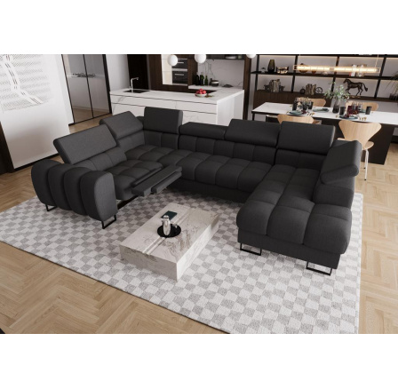 Rohová sedacia súprava ASPEN MAX II, relax 198x350x170 cm - čierna, ľavá Rohová sedacia súprava ASPEN MAX II, relax 198x350x170 cm - čierna, ľavá