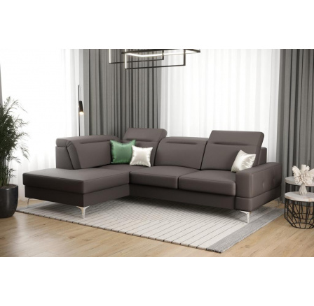 Rohová sedacia súprava MALIBU MINI prírodná koža 180X250 - koža tmavo sivá, ľavá Rohová sedacia súprava MALIBU MINI prírodná koža 180X250 - koža tmavo sivá, ľavá