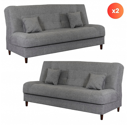 Sada 2x Rozkladacia Pohovka NEPAL Sivá