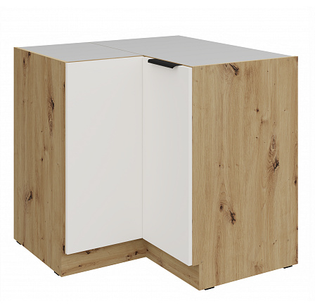 Dolná rohová skrinka ARIA - 90x90 DN 2F BB, Dub Artisan/Biela Crystal AFM - (ANTI-Fingerprint) Dolná rohová skrinka ARIA - 90x90 DN 2F BB, Dub Artisan/Biela Crystal AFM - (ANTI-Fingerprint)