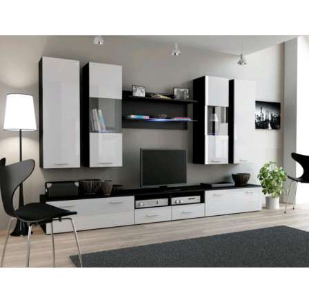 Obývacia stena DREAM II - čierno-biela Obývacia stena DREAM II - čierno-biela