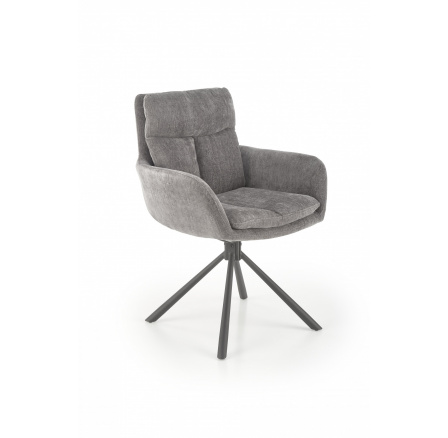 Jedálenská otočná stolička K495, sivá/čierna