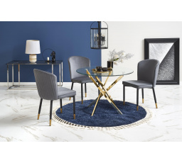 Jedálenský stôl RAYMOND, sklenený/zlaté nohy