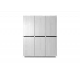 Šatní skriňa Nicole, biely mat / čierne úchyty