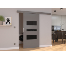 Posuvné dvere na stenu CENTO 96 Gray+Black Lacobel