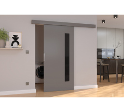 Posuvné dvere na stenu GELA 96 Gray+Black Lacobel