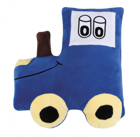 Tvarovaný vankúšik modrý traktor