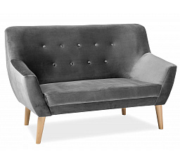 Pohovka NORDIC 2 Velvet, sivá Bluvel 14/buk