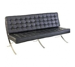 Sofa BA3 pre 3 osoby, čierna prírodná koža