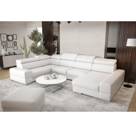 Rohová sedacia súprava ROYAL MAX II priemer 30x375x185 - biela eko koža, ľavá Rohová sedacia súprava ROYAL MAX II priemer 30x375x185 - biela eko koža, ľavá
