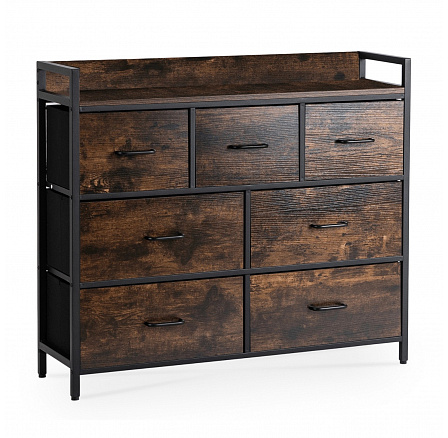 Komoda so zásuvkami HUDSON 98 cm Dub Rustikálny/Čierna