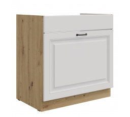 Dolní skříňka STELLO - 80 ZL 1S BB, Dub Artisan/Bílý mat