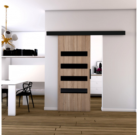 Posuvné dvere STANDART MIX F90, Sonoma/čierna