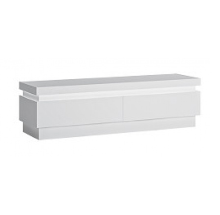 CANTUS (LYOF01) - TV stolík 2S lamino biela/biely lesk (2 BALENIA) (W) (K150)