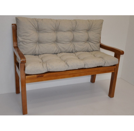 Lavička teaková 150 cm polster tmavo béžový melír