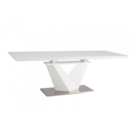 Jedálenský stôl ALARAS III, biely lak - 160(220)x90