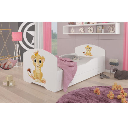 Posteľ s matracom a zásuvkou PEPE LION 140X70 Biela