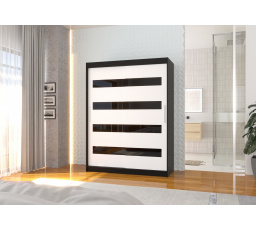 Posuvná skriňa s lacobelom MARTINEZ 150 Čierna+Biela