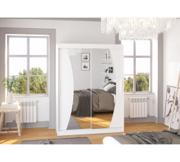 Posuvná skriňa so zrkadlom MODESTO 150 Biela+Biela