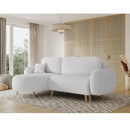Bawal corner sofa with sleeping function and storage compartment, light grey bouclé, left-hand side Tonall 03 188x100 Left 1 Bawal corner sofa with sleeping function and storage compartment, light grey bouclé, left-hand side Tonall 03 188x100 Left 1