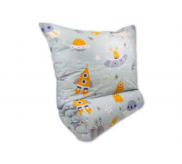 Krepové detské obliečky 140x200, 70x90cm Vesmírne UFO