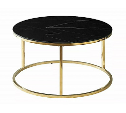 Konferenčný stôl SABINE, čierny s mramorovým efektom/zlatý