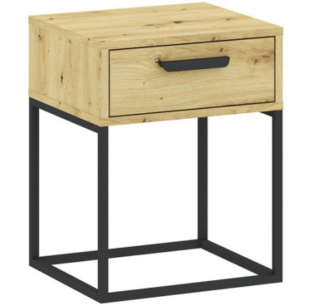 Nočný stolík CADRO 1S 40 NR3, Dub Artisan/Čierna