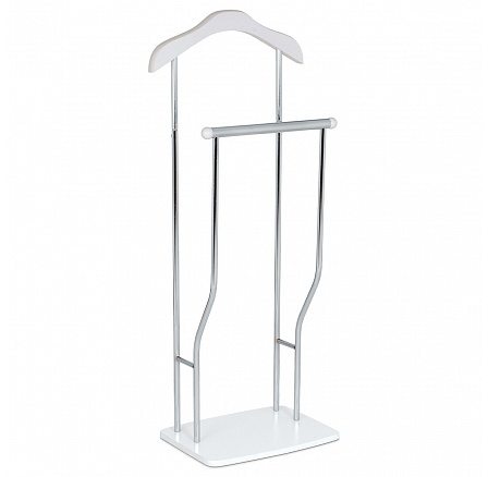 Nemý sluha, výška 108 cm, MDF - biely matný lak, kov - chróm, nosnosť 5 kg