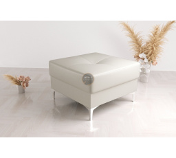 Taburet ORION TOSCANIA 70 x 70 cm prírodná koža - biela koža