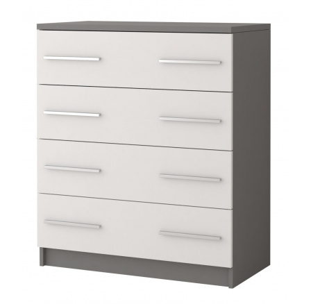 Komoda OMEGA II - 02, Sivá/Biela