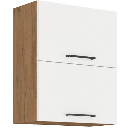 Horná skrinka VIGO - 60 GU-72 2F, Dub Lancelot / Biely lesk