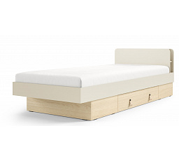 Posteľ vrátane roštu SALERNO SA-18, 90x200 cm, Macadamia/Dub Mavelie