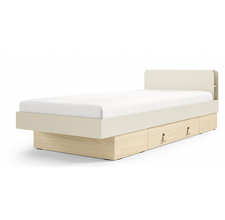 Posteľ vrátane roštu SALERNO SA-18, 90x200 cm, Macadamia/Dub Mavelie
