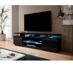 TV komoda EVA, čierna lesklá/čierna lesklá