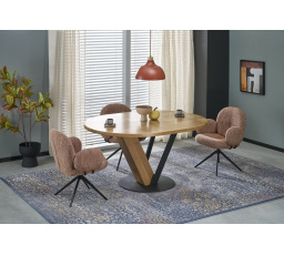 Jedálenský stôl FANIS, prírodný / čierna