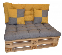 Súprava vankúšov veselá paleta - sivo žltá