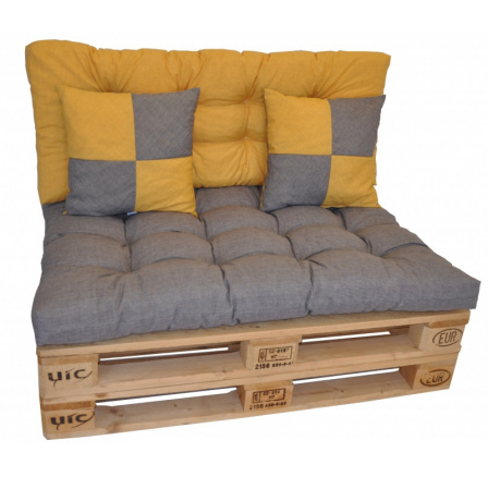 Súprava vankúšov veselá paleta - sivo žltá