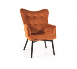 Kreslo CARMEN VELVET, Cinnamon Bluvel 4215/Black matt