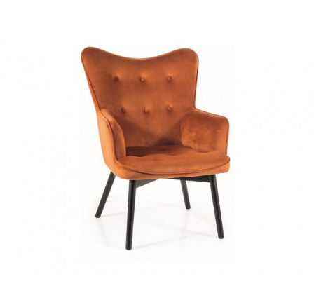 Kreslo CARMEN VELVET, Cinnamon Bluvel 4215/Black matt