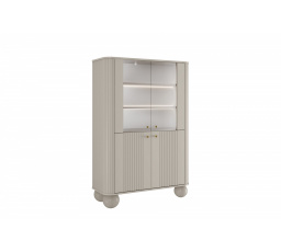 VESPER VITRÍNA 103 4D - kašmír mdf / kašmír / zlaté úchyty / nohy gule